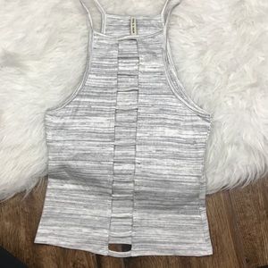 LF Emma and Sam gray ladder cut out tank top